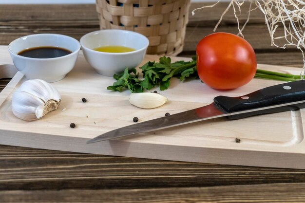 Záber kuchyne a ingrediencií